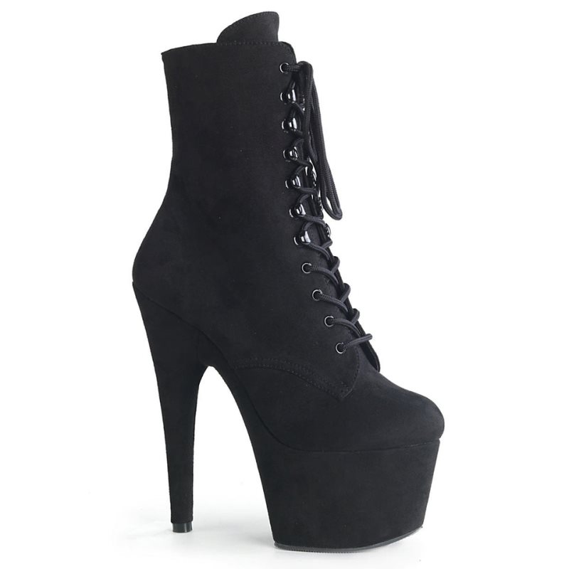 Pleaser Adore-1020FS Faux Suede Laarzen Dames Zwart | TXYZM-BE