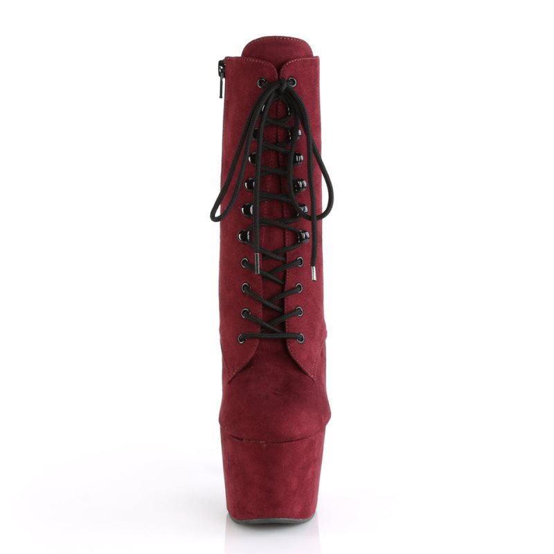 Pleaser Adore-1020FS Faux Suede Laarzen Dames Bordeaux | HJXWT-BE