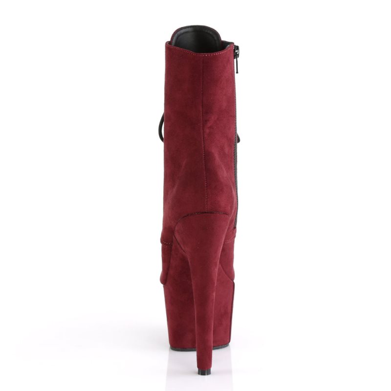 Pleaser Adore-1020FS Faux Suede Laarzen Dames Bordeaux | HJXWT-BE