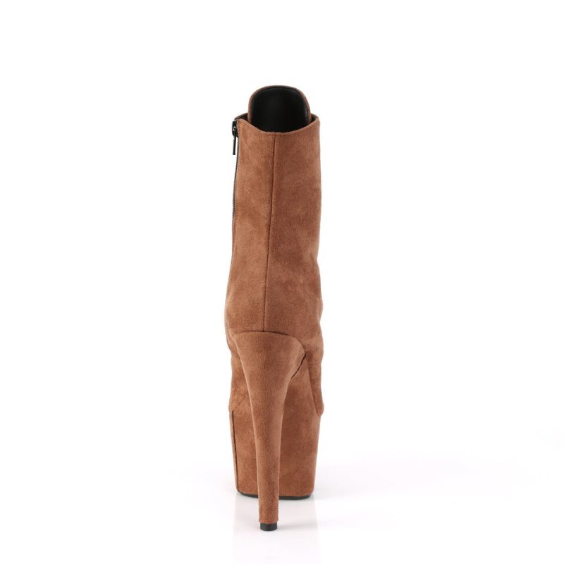 Pleaser Adore-1020FS Faux Suede Laarzen Dames Bruin | TJSNW-BE
