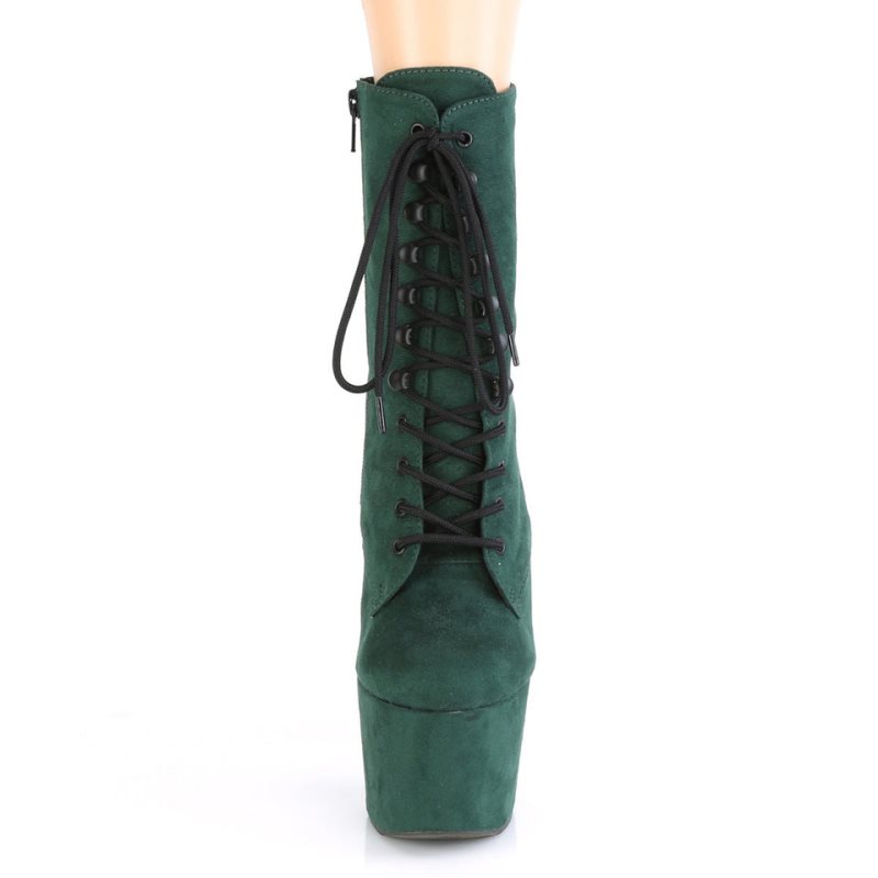 Pleaser Adore-1020FS Faux Suede Laarzen Dames Groen | IHJFW-BE