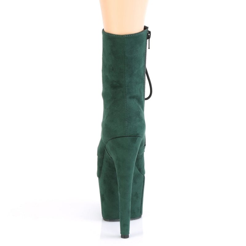 Pleaser Adore-1020FS Faux Suede Laarzen Dames Groen | IHJFW-BE