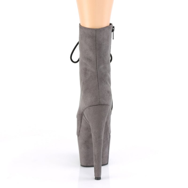 Pleaser Adore-1020FS Faux Suede Laarzen Dames Grijs | MRNSW-BE