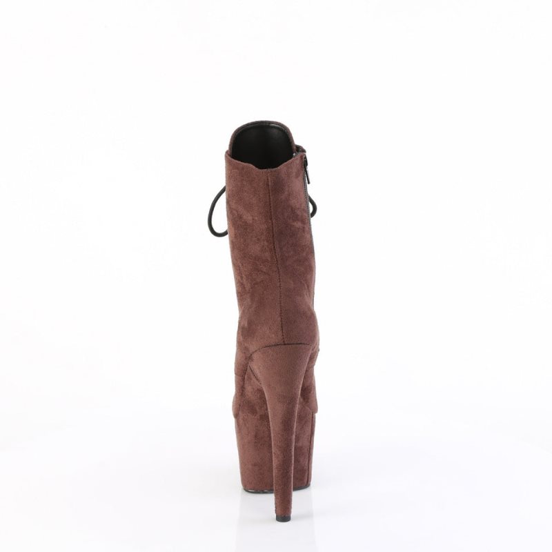 Pleaser Adore-1020FS Faux Suede Laarzen Dames Bruin | XLSCV-BE