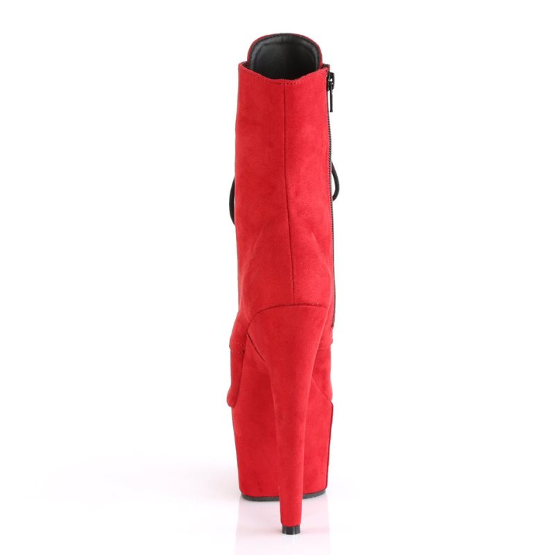 Pleaser Adore-1020FS Faux Suede Laarzen Dames Rood | EOBFW-BE