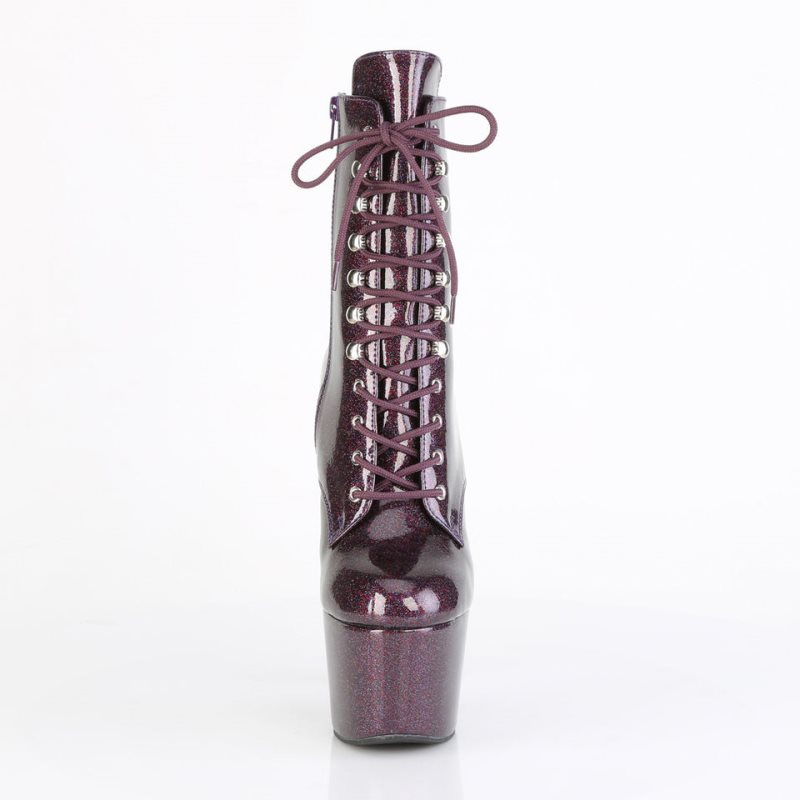 Pleaser Adore-1020GP Glitter Patent Laarzen Dames Paars | BUFKZ-BE