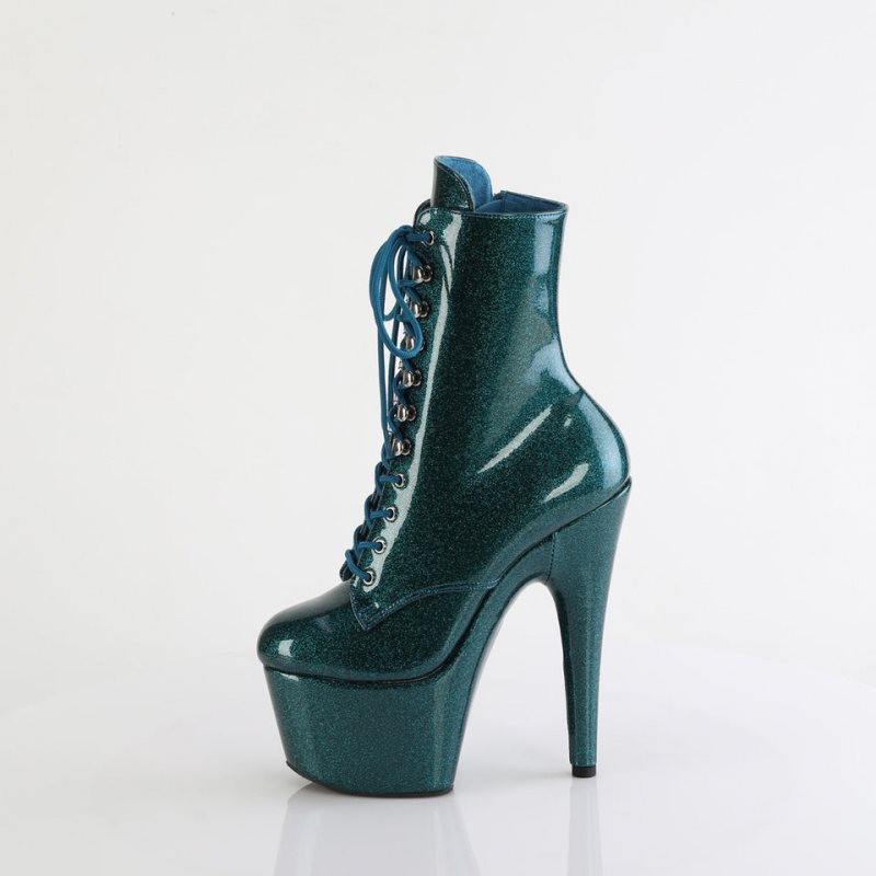 Pleaser Adore-1020GP Laarzen Dames Turquoise | QDWBU-BE