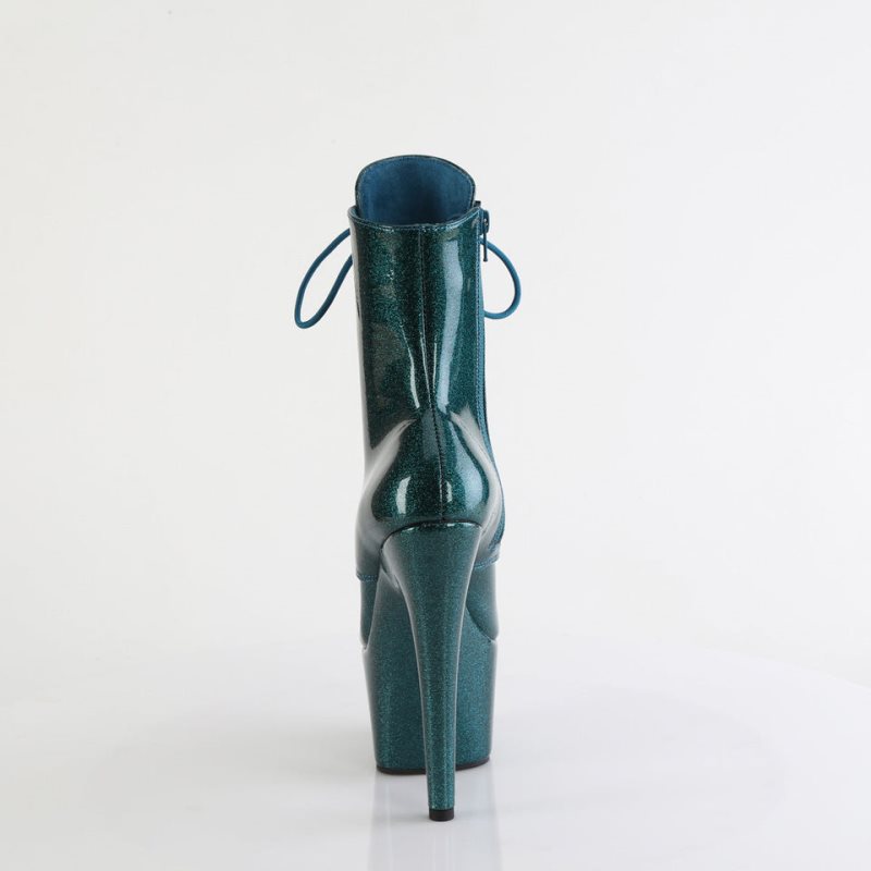 Pleaser Adore-1020GP Laarzen Dames Turquoise | QDWBU-BE