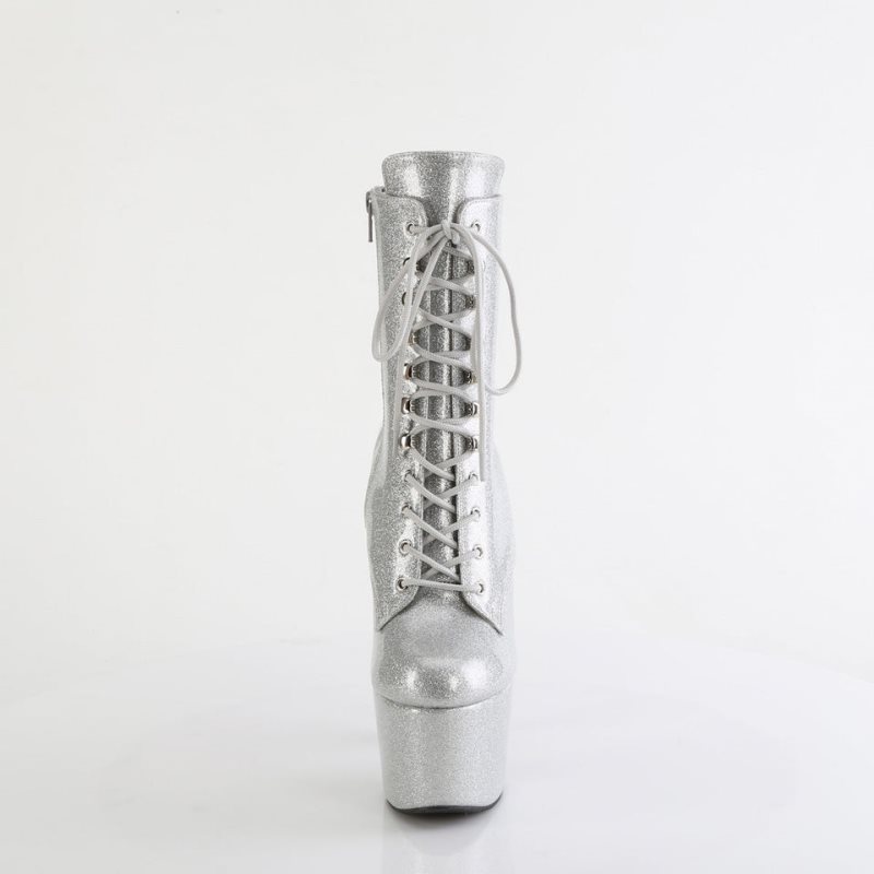 Pleaser Adore-1020GP Laarzen Dames Zilver | CXMDU-BE