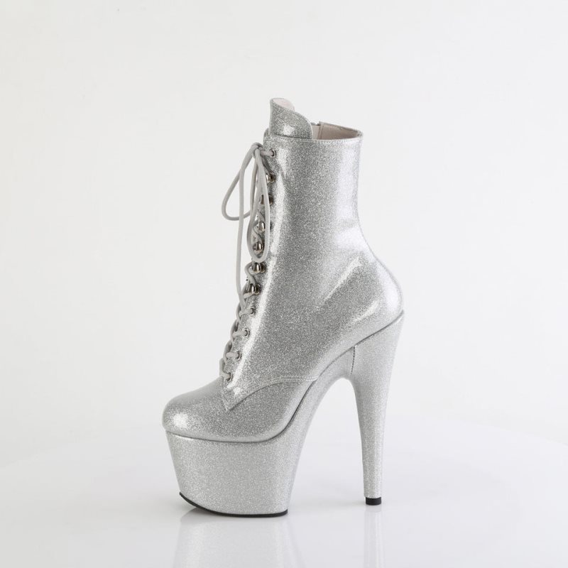 Pleaser Adore-1020GP Laarzen Dames Zilver | CXMDU-BE