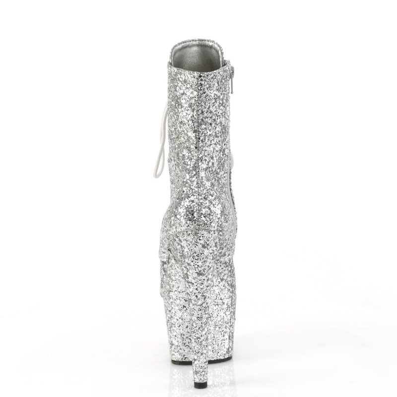 Pleaser Adore-1020GWR Laarzen Dames Zilver | UJQVP-BE