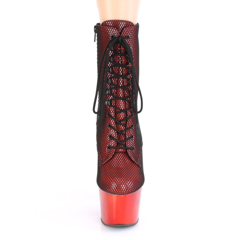 Pleaser Adore-1020HFN Laarzen Dames Rood | VPREZ-BE