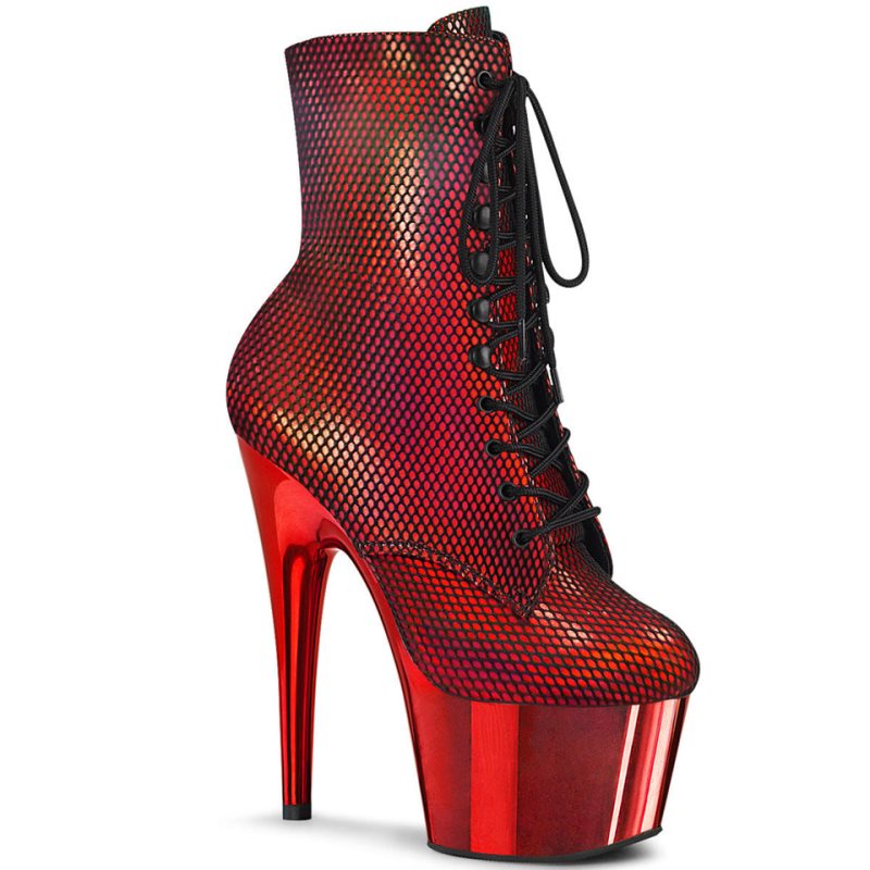 Pleaser Adore-1020HFN Laarzen Dames Rood | VPREZ-BE