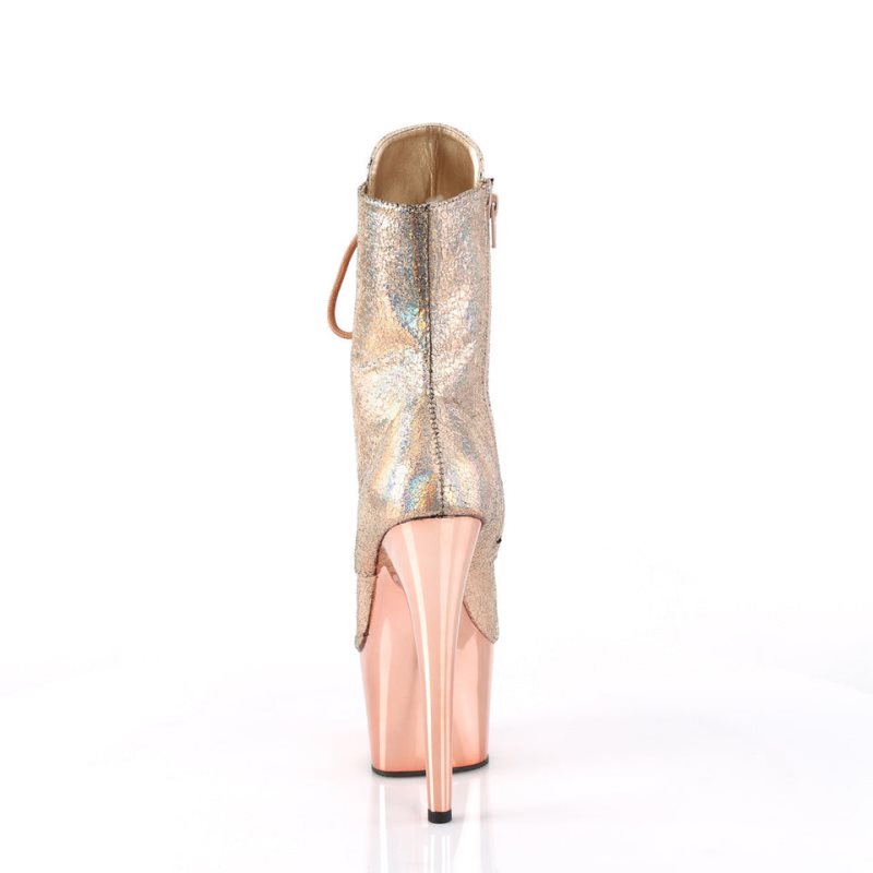 Pleaser Adore-1020HM Laarzen Dames Roze Goud | KYXNG-BE