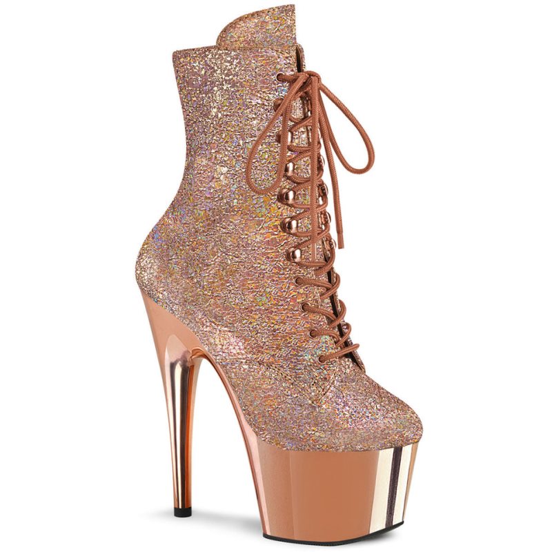 Pleaser Adore-1020HM Laarzen Dames Roze Goud | KYXNG-BE