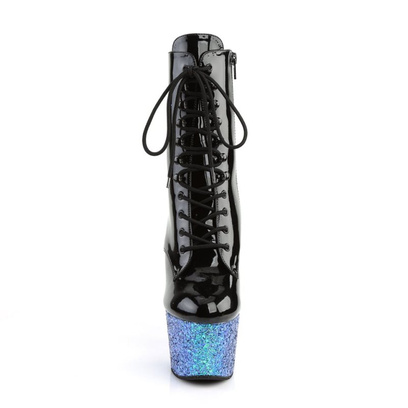Pleaser Adore-1020LG Laarzen Dames Zwart Blauw | OEPSY-BE