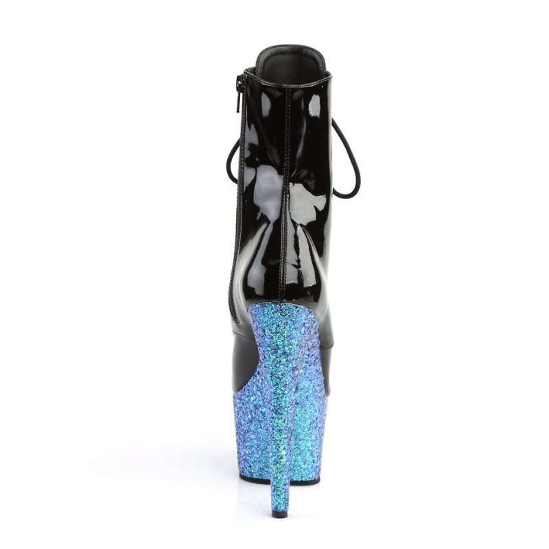 Pleaser Adore-1020LG Laarzen Dames Zwart Blauw | OEPSY-BE