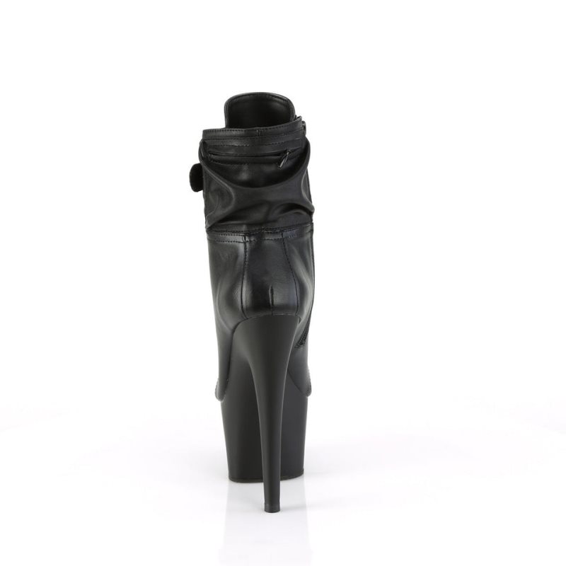 Pleaser Adore-1020POUCH Vegan Leather Laarzen Dames Zwart | GTHLY-BE