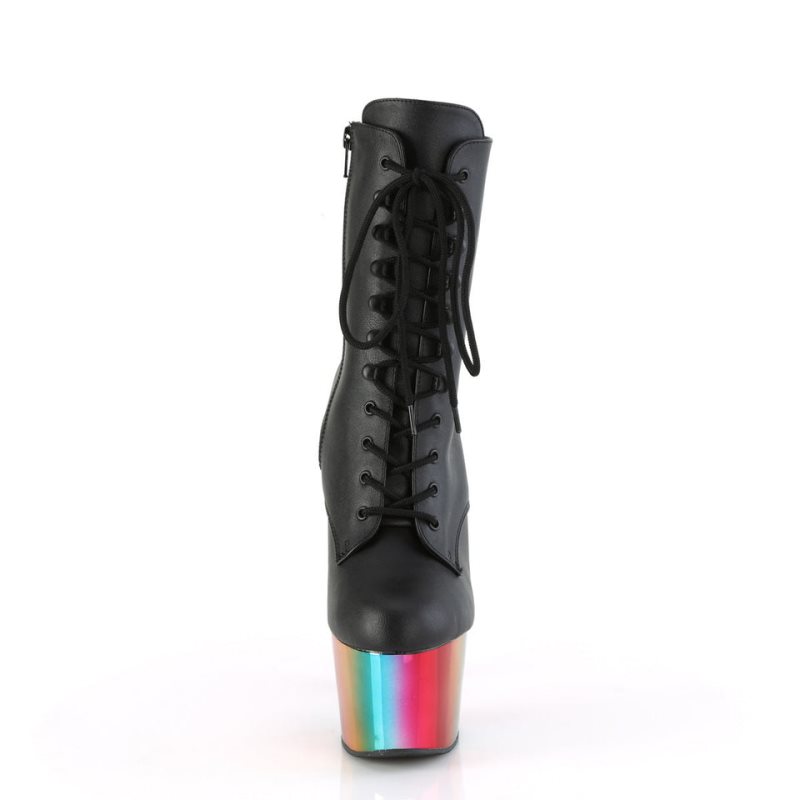 Pleaser Adore-1020RC Vegan Leather Laarzen Dames Zwart Gekleurd | TOMIW-BE