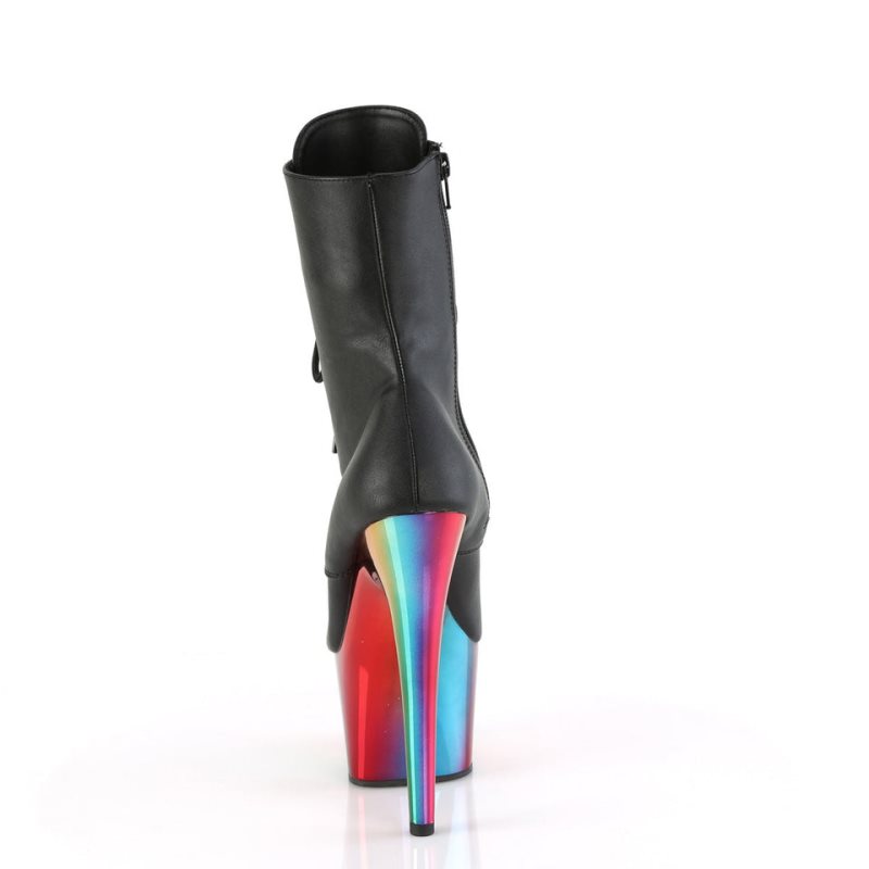 Pleaser Adore-1020RC Vegan Leather Laarzen Dames Zwart Gekleurd | TOMIW-BE