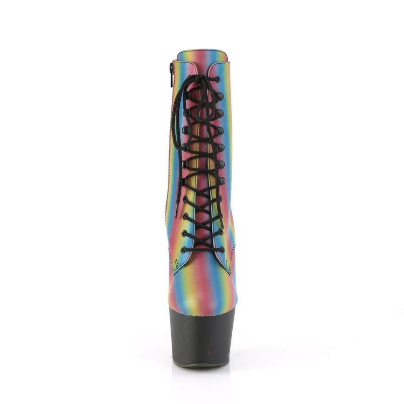 Pleaser Adore-1020REFL-02 Laarzen Dames Gekleurd Zwart | DRAGQ-BE