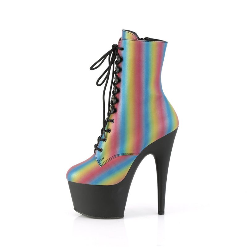 Pleaser Adore-1020REFL-02 Laarzen Dames Gekleurd Zwart | DRAGQ-BE