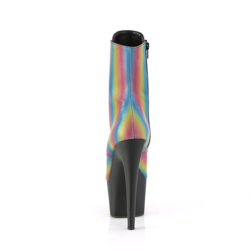 Pleaser Adore-1020REFL-02 Laarzen Dames Gekleurd Zwart | DRAGQ-BE