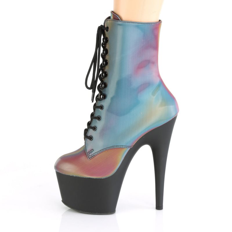 Pleaser Adore-1020REFL Laarzen Dames Gekleurd Zwart | VXNBZ-BE