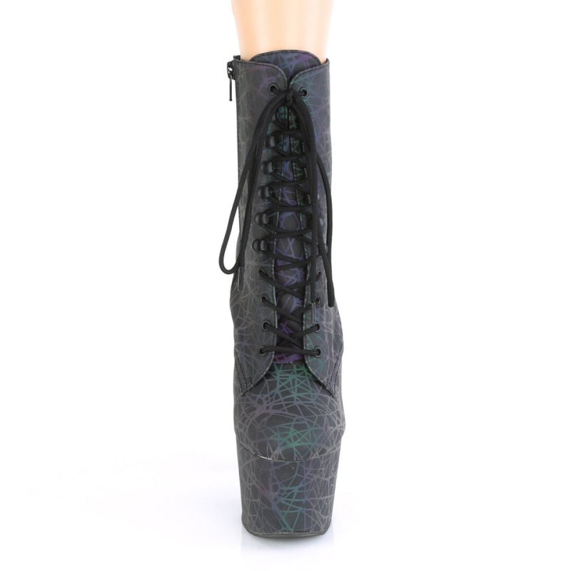 Pleaser Adore-1020REFL Laarzen Dames Groen Paars | MEPHK-BE