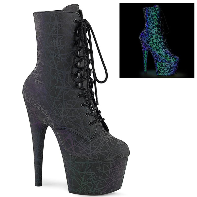 Pleaser Adore-1020REFL Laarzen Dames Groen Paars | MEPHK-BE