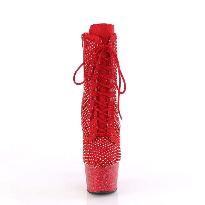 Pleaser Adore-1020RM Faux Suede Laarzen Dames Rood | HDAKC-BE