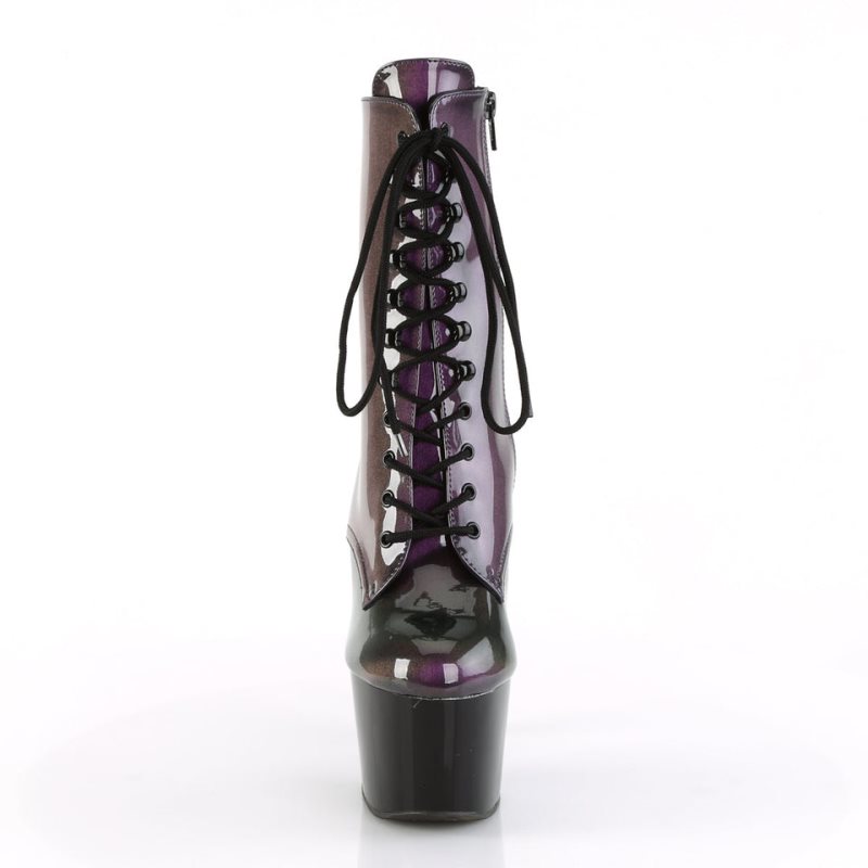 Pleaser Adore-1020SHG Laarzen Dames Paars Zwart | TSKOX-BE