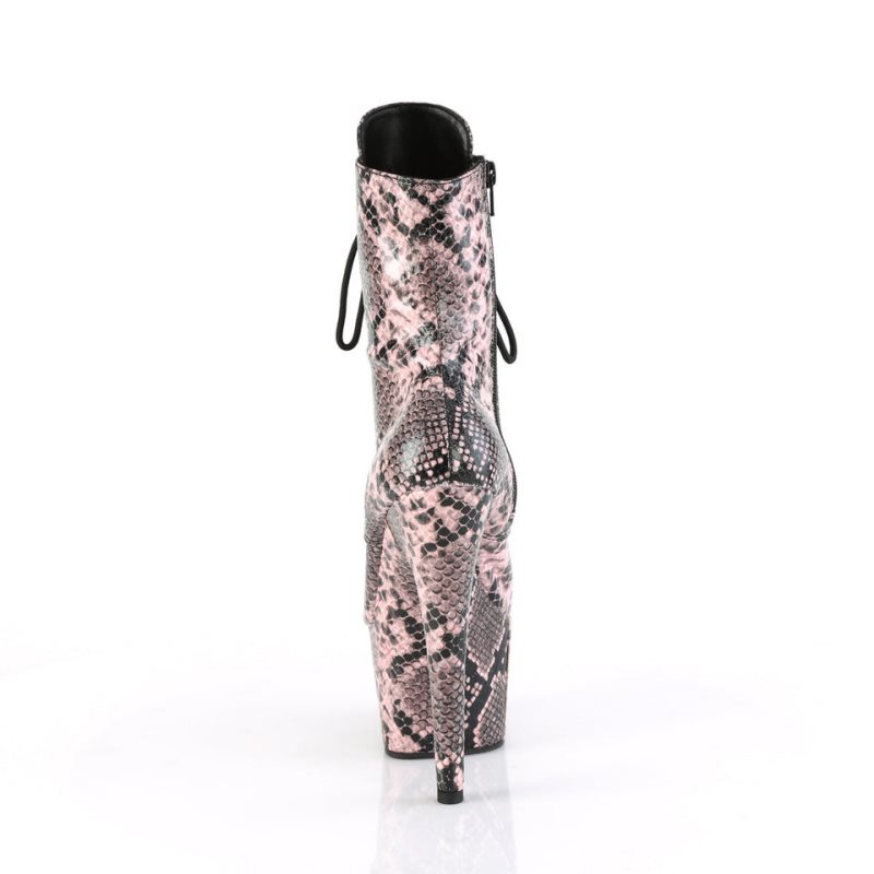 Pleaser Adore-1020SPWR Snake Laarzen Dames Roze | OWQJC-BE