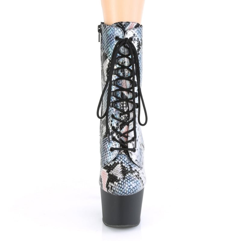Pleaser Adore-1020SP Hologram Laarzen Dames Zilver Zwart | FXYSR-BE