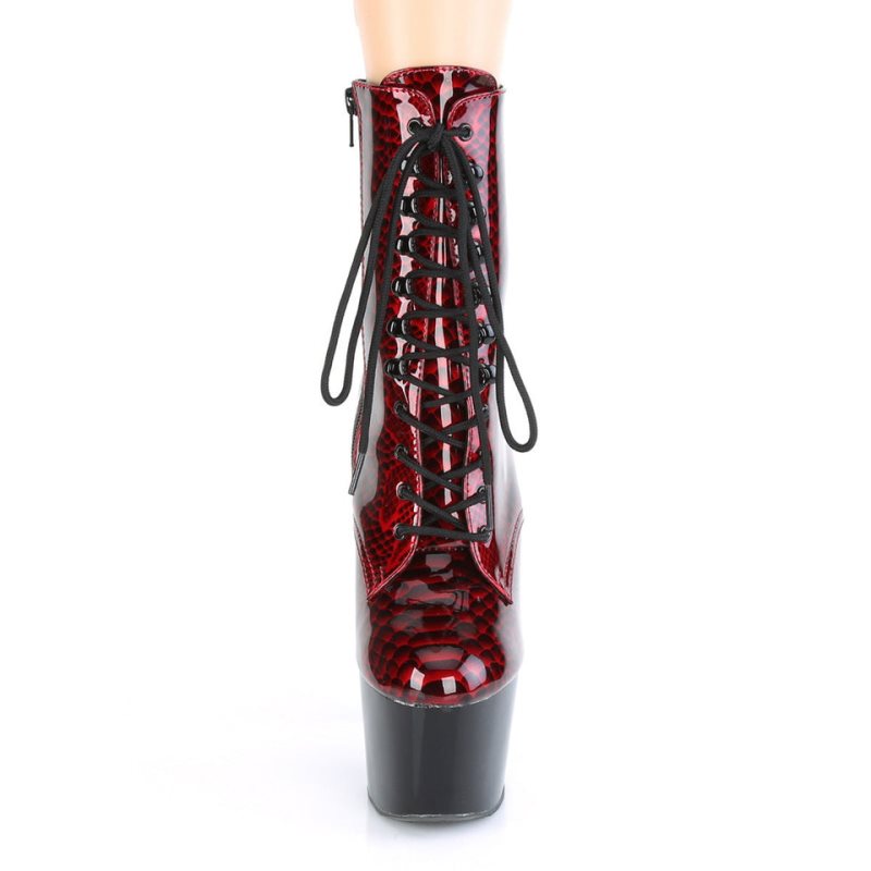 Pleaser Adore-1020SP Laarzen Dames Rood Zwart | IYAFJ-BE