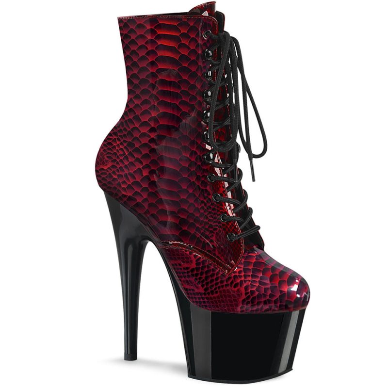 Pleaser Adore-1020SP Laarzen Dames Rood Zwart | IYAFJ-BE