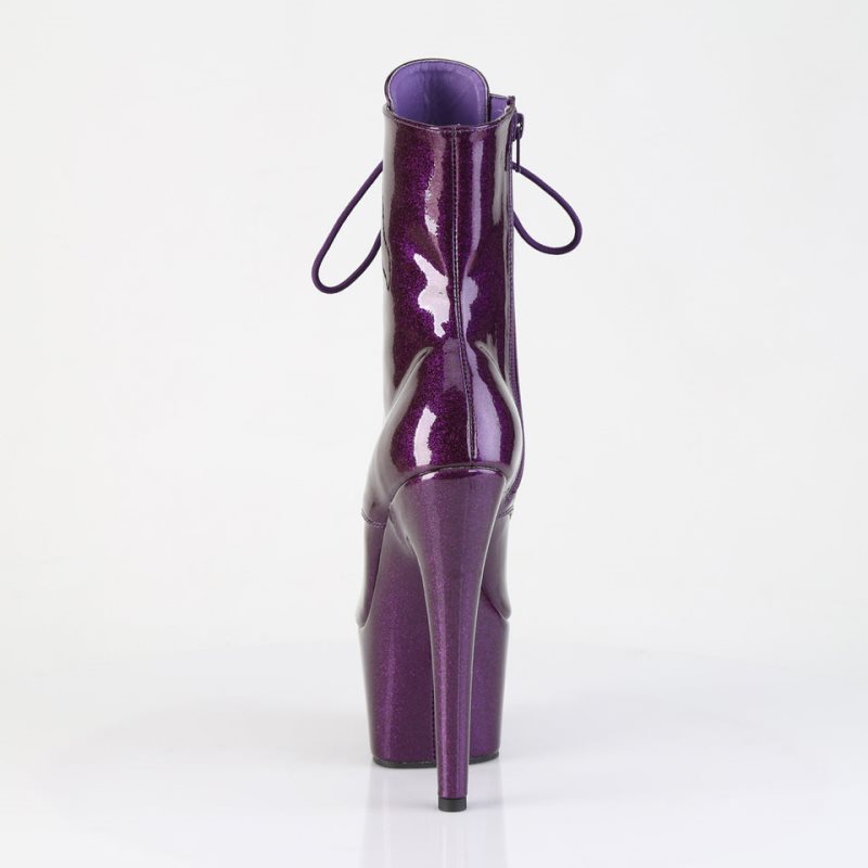 Pleaser Adore-1021GP Glitter Laarzen Dames Paars | MZBIK-BE