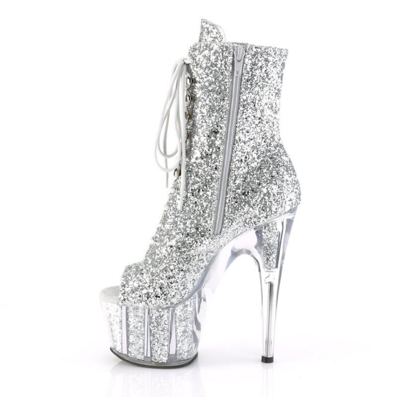 Pleaser Adore-1021G Laarzen Dames Zilver | DIKOX-BE