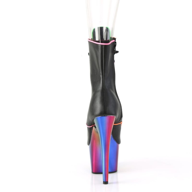 Pleaser Adore-1021RC-02 Vegan Leather Laarzen Dames Zwart Gekleurd | AWHEZ-BE