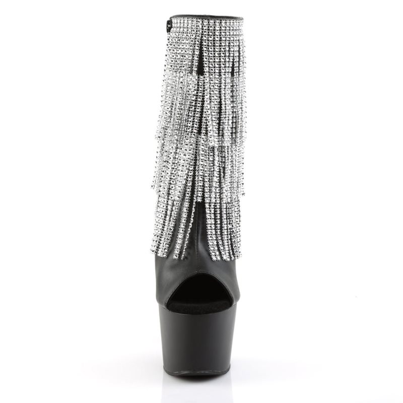 Pleaser Adore-1024RSF Laarzen Dames Zilver Zwart | EXQCO-BE