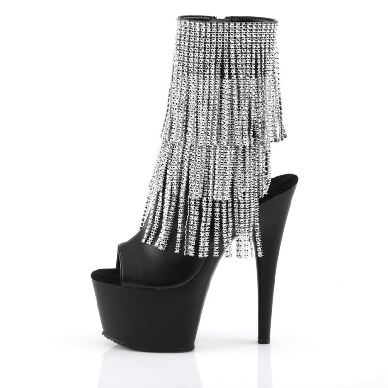 Pleaser Adore-1024RSF Laarzen Dames Zilver Zwart | EXQCO-BE