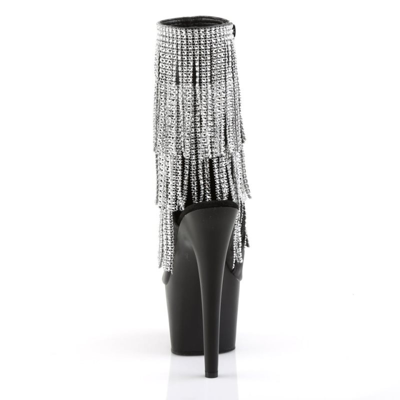 Pleaser Adore-1024RSF Laarzen Dames Zilver Zwart | EXQCO-BE
