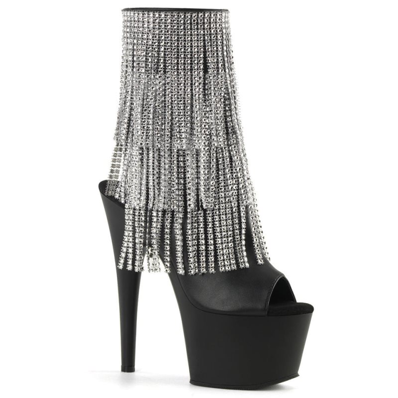 Pleaser Adore-1024RSF Laarzen Dames Zilver Zwart | EXQCO-BE