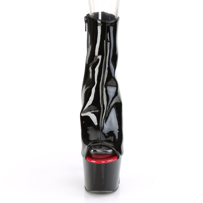 Pleaser Adore-1025 Laarzen Dames Rood Zwart | LJNET-BE