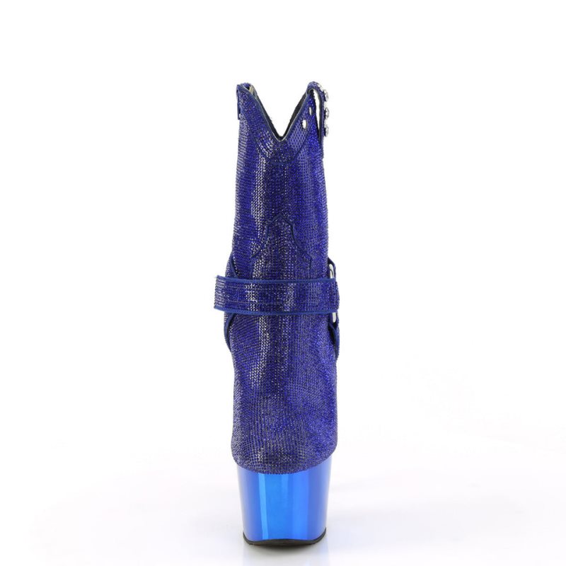 Pleaser Adore-1029CHRS Laarzen Dames Blauw | EWVDK-BE