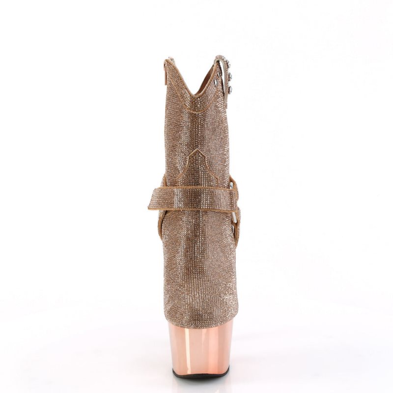 Pleaser Adore-1029CHRS Laarzen Dames Roze Goud | ZPCFD-BE