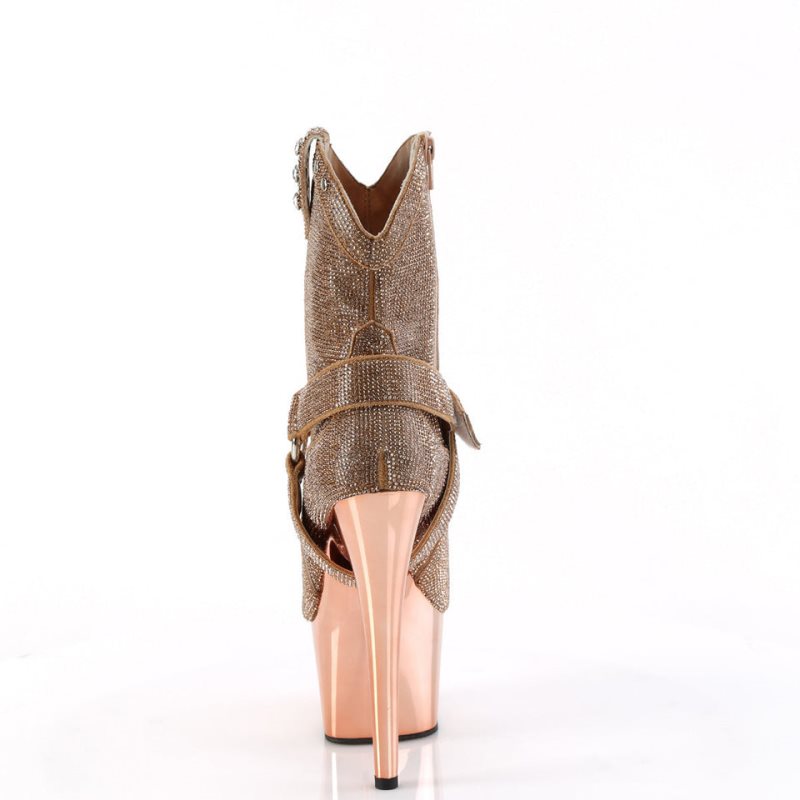 Pleaser Adore-1029CHRS Laarzen Dames Roze Goud | ZPCFD-BE