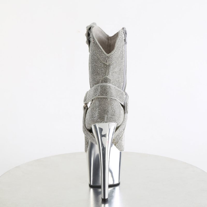 Pleaser Adore-1029CHRS Laarzen Dames Zilver | QJOPX-BE
