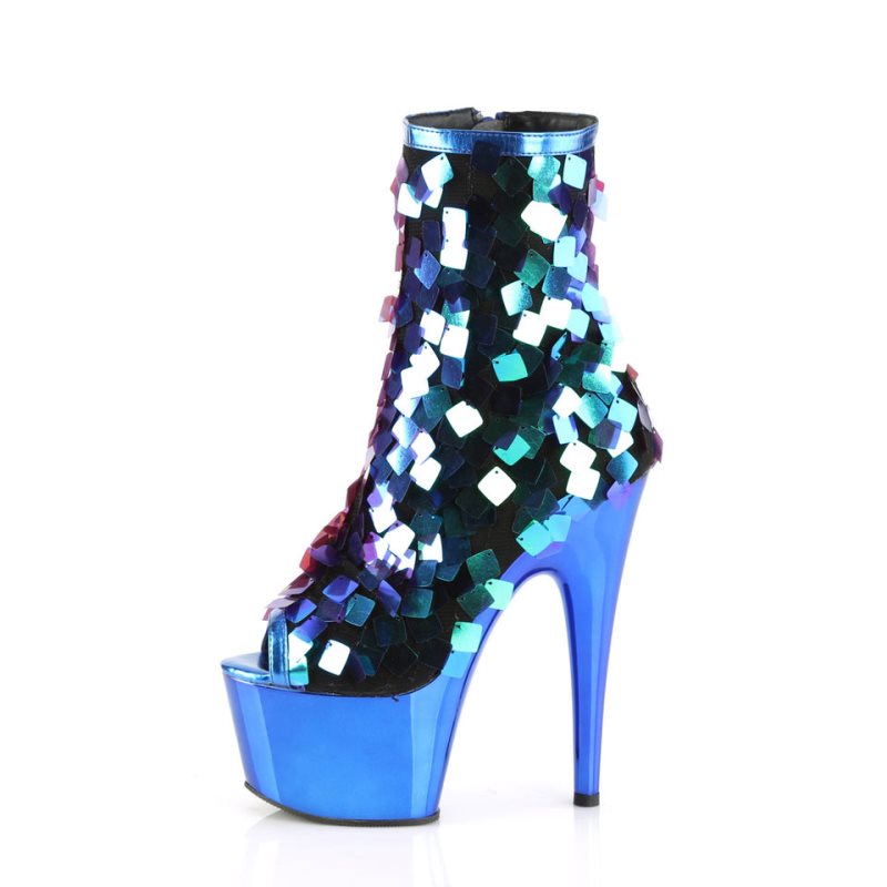 Pleaser Adore-1031SSQ Laarzen Dames Groen Blauw | PMDJR-BE