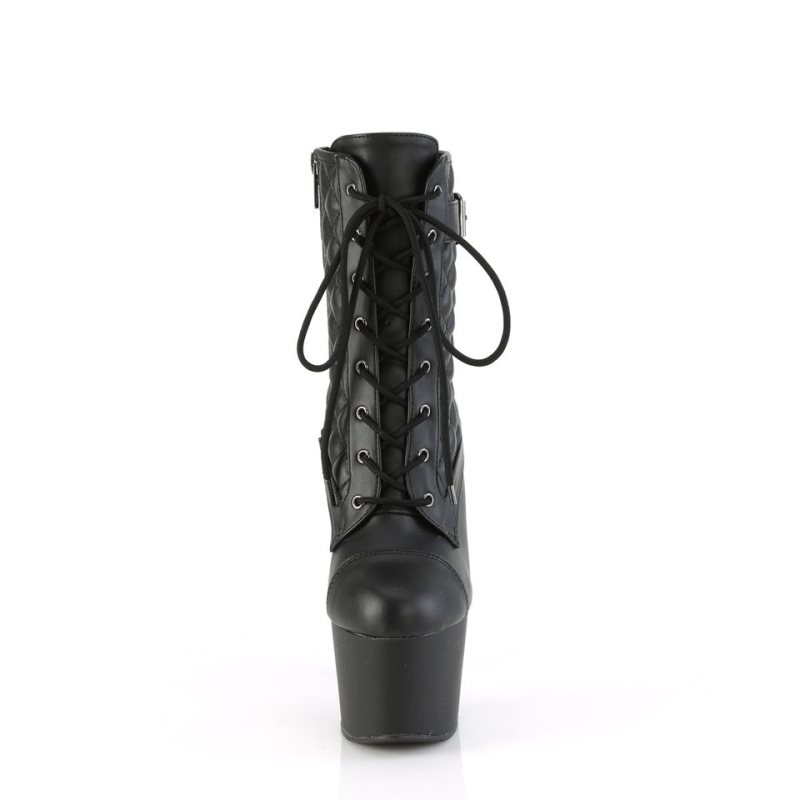 Pleaser Adore-1033 Vegan Leather Laarzen Dames Zwart | PSWZC-BE